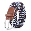 Belts Man Female Casual Knitted Pin Buckle Men Belt Woven Canvas Elastic Expandable Braided Stretch For Women Jeans Fashion