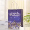 Autres fournitures de fête festive Eid Mubarak Sacs en papier Kraft Ramadan Sac cadeau avec poignée Faveurs Poche Drop Delivery Home Gard Dhscq