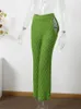 Kvinnor S Pants S SEXY CUT OUT KNIT Virkning Kvinnor 2023 Spring Green Loose Female Beach Pant Fashion Wide Leg Calas Ladies Trousers 230522