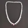 Colliers Qmhje Crystal Rose Stone Coeur Collier Love
