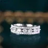 Anéis de banda 100 18K White Gold Jewelry Wedding Wedding's Wedding 18 K Anéis de noivado para mulheres ANEL DE PRATA BIJOUX J230522