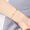 Braccialetti con ciondoli 2023 Bracciale a catena circolare geometrico semplice per donna regalo di amicizia in acciaio inossidabile con ciondolo cuore moda coreana