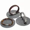 Armband män armband/rostfritt stål/vintage/läder/mode/armband armband vridna flätning titantrådar manschett fantastiskt pris