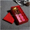 Other Festive Party Supplies Gold Rose Soap Flower Gift Box Valentines Day Mothers Anniversary 12Pcs Set Drop Delivery Home Dhvbk