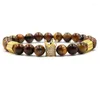 Strand Classic 4 Angle Gold Accessori Gioielli Bangle White Pine Stone Tiger Eye Beads Bracciale Uomo Donna Fashion