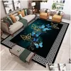 Tappeti Moderni in stile cinese 3D Tappeto stampato Soggiorno Divano Tavolino Luce Coperta di lusso Casa Camera da letto Fl Letto Mat Drop Deliv Dh4Vs