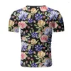 Men's T Shirts Printed Splicing Striped Pattern Casual Regular Fashion Lapel Short Sleeve O-Neck Black White Shirt T-shirts