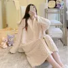 Vêtements de nuit pour femmes hiver pyjamas pour femmes longue Robe Cardigan épais chaud confortable moelleux Homewear salon Kawaii pyjama filles dortoirs