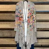 Women's Blouses Women Kimono Cardigan Summer Long-sleeve Shirt Beach Wear Cover Up Female Boho Tunic Casual Daily Blouse