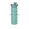 Wasserflaschen 21 Unzen Sile Insated Gerade Glasflasche Sport Yoga Reise Trinkgeschirr mit Anti-Rutsch-Ärmeln Drop Lieferung Home Garden K Dhuse