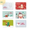 Décorations de Noël Ensemble de 24 Cartes de Voeux Créatives Bénédiction Haut de Gamme Avec Autocollants Enveloppes Pliées en Deux 10x15cm