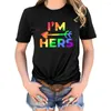 Magliette da donna LGBTQ Women Tee Women's Love Wins Print Girocollo Pride Flag Significato Orgoglioso Arcobaleno