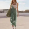 Kobiety Jumpsuits Rompers Kobiet kombinezonu Summer kombinezon bez rękawów z kieszeniami szerokokątne workowate spodnie Vintage skokowy kombinezon jednoczęściowy dziewcząt Playsit P230522