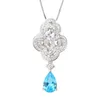 Pendentif colliers breloques goutte d'eau rose bleu jaune collier en cristal pour les femmes mode bijoux de luxe