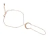 Collier boucles d'oreilles ensemble 2023 Bracelet esclave Simple avec anneau croissant de lune charme élégance couleur or bijoux de mode en gros