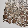 Wallpapers Multi Circles Shell Mosaic Dyed Grey Color Freshwater Tile For Bathroom Wall Backsplash Decoration