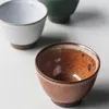 Tazze Piattini Stile giapponese Fatto a mano in ceramica grezza Master Tazza da tè Tazza da tè creativa retrò Tazza da acqua per ufficio in ceramica Bicchieri per la casa