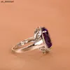Band Rings Cellacity Classic Amethyst Silver Rings For Women Oval Shaped Gemstones Engagement Silver Female Gift Wholesale size 610 J230522