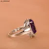 Bandringen Celacity Classic Amethyst Silver Rings For Women Ovaal gevormde edelstenen Betrokkenheid Zilver vrouwelijk geschenk Groothandel formaat 610 J230522