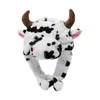 Bérets mignon en peluche Animal chapeau d'hiver Costume mode vache Beanie taureau bétail pour fête habiller Po Prop adultes enfants vacances