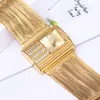 Wristwatches 2023 Fashion Luxury Ladies Wrist Watches Top Brand Gold Steel Strap Waterproof Women's Bracelet Watch