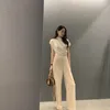 女性のブラウス韓国シックな夏の年齢ファッション群衆エレガントな高級スタンディングネック斜めプリーツユニークなデザインシャツトップ女性