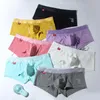 Underbyxor Trendiga mäns bomull Andas med fast färgseparation Boxer shorts med öppna sidor för rymdstuga underkläder nylon