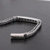 Brazalete Nuevo Diseño Textura Hombres Pulsera Plata Estilo Chino Retro Punk Moda Masculina Personalidad Creativa Joyería de Mano Hecha A Mano