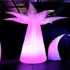 Led Lighting 3mts Inflatable Palm Tree With Base Blower Glowing Pillars Party DJ Wedding Decoration For Stage Performance