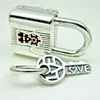 Padlock and Key Dangle Charm 925 sterling silver Pandora Clips Moments Birthstone for fit Charms beads Bracelets Jewelry 790088C02 Andy Jewel