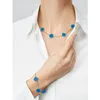 Klassischer Damen-Schmuck, doppelseitiges Kleeblatt-Anhänger-Halsketten-Armband als Geschenk