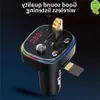 Car New C20 Car Cigarette lighter FM Transmitter Audio Player Bluetooth With Colorful lights MP3 Player Dual USB 5V 3.1A Fast Charger