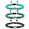 Pulsera cruzada Pulseras con cuentas Pulsera de piedra de cristal deportiva para hombres Regalo creativo