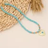 Kedjor vintage hjärtat pärlstav hänger halsband söta lyxhalsband för kvinnor heliga geometri krage bohemiska smycken radband krage