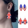 Hoop Earrings Water Drops Oval Leather British Flag Fashion Jewelry For Women Pomegranate