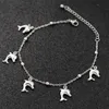 Anklets Stainless Steel Ocean Shell Star Dolphin Pendant Anklet Silver Color Chain Anklet Women Summer Beach Barefoot Sandal Jewelry 1PC G220519