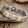 Bangle Healing Bransoletka magnetyczna mężczyźni/kobieta 316L stal nierdzewna 3 Elementy opieki zdrowotnej Złota Bransoletka Banles dla kobiet mężczyzn