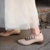 Vestido sapatos artmu flores retrô genuíno para mulheres bombas de salto alto