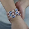 Bracelets 2021 Fashion New Arrive 9MM Width Iced Out Bling Cuban Cubic Zirconia CZ Link Chain Lucky Turkish Evil Eye Charm Women Bracelet