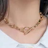 Catene Punk Choker Statement Collana per ragazza Catena quadrata Grandi collane Collo color oro Moda moderna Gioielli da donna 2023