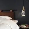 Pendant Lamps Nordic Light Luxury Bedroom Bedside Chandelier Post Modern Crystal Iron Creative Simple Personality Window Restaurant Bar