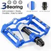 Bike Pedals WEST BIKING Bicycle 3 Bearings Non Slip MTB Aluminum Alloy Flat Applicable Waterproof Accessories 230520