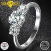 Anelli a fascia S925 Fedi nuziali in argento Moissanite per donna 055ct Taglio rotondo D Colore VVS Anello di fidanzamento con diamante Moissanite Gioielli brillanti J230522