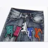 Nuovi pantaloni in cotone stampato da uomo punk estivo 2023 Fashion City Jeans semplici casual a vita media P230522