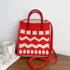 Evening Bags Fashion Vintage Crochet Plaid Medium Size Handbag Summer Ins Korean Retro Knit Square Stylish Side Sling Bag Crossbody