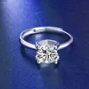 Anelli a fascia NYMPH Moissanite Diamond Ring 10 DIJ 925 Sterling Silver Romantic Ladies Fine Jewelry Wedding Anniversary Gift J230522