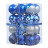 Décorations de Noël 24Pcs 6cm Arbre Couleur Boule Incassable Multi-styles Galvanoplastie Lumineux DIY Scène Disposition Cadeaux Xmas Party Déco