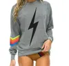Unisexe Rainbow Stripe Sports Casual Knitting New Spring and Automne Imprimé Round Neck Pullover