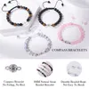 Cadeau de graduation Bracelet en perles de pierre de cristal naturel Bracelet de boussole Fournitures de graduation scolaire