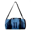 Sacs polochons Harajuku bleu serrure impression 3D grande capacité voyage baril forme sac à bandoulière garçons filles Sports de plein air Gym Yoga